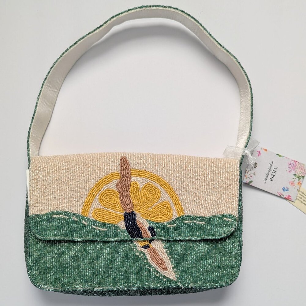 NWT Viral Lemon Diver Beaded Bag - Made In India